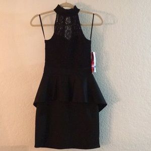 Black peplum dress